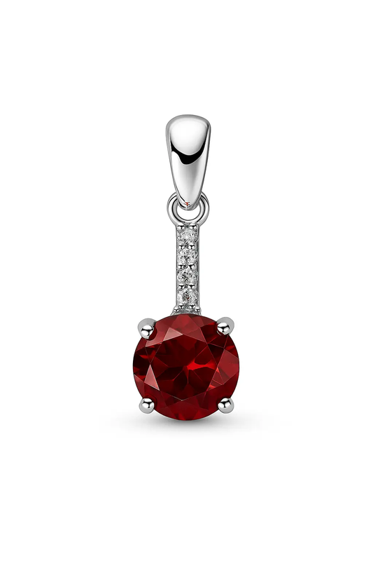 Classic Round Ruby Pendant Set - House Of B