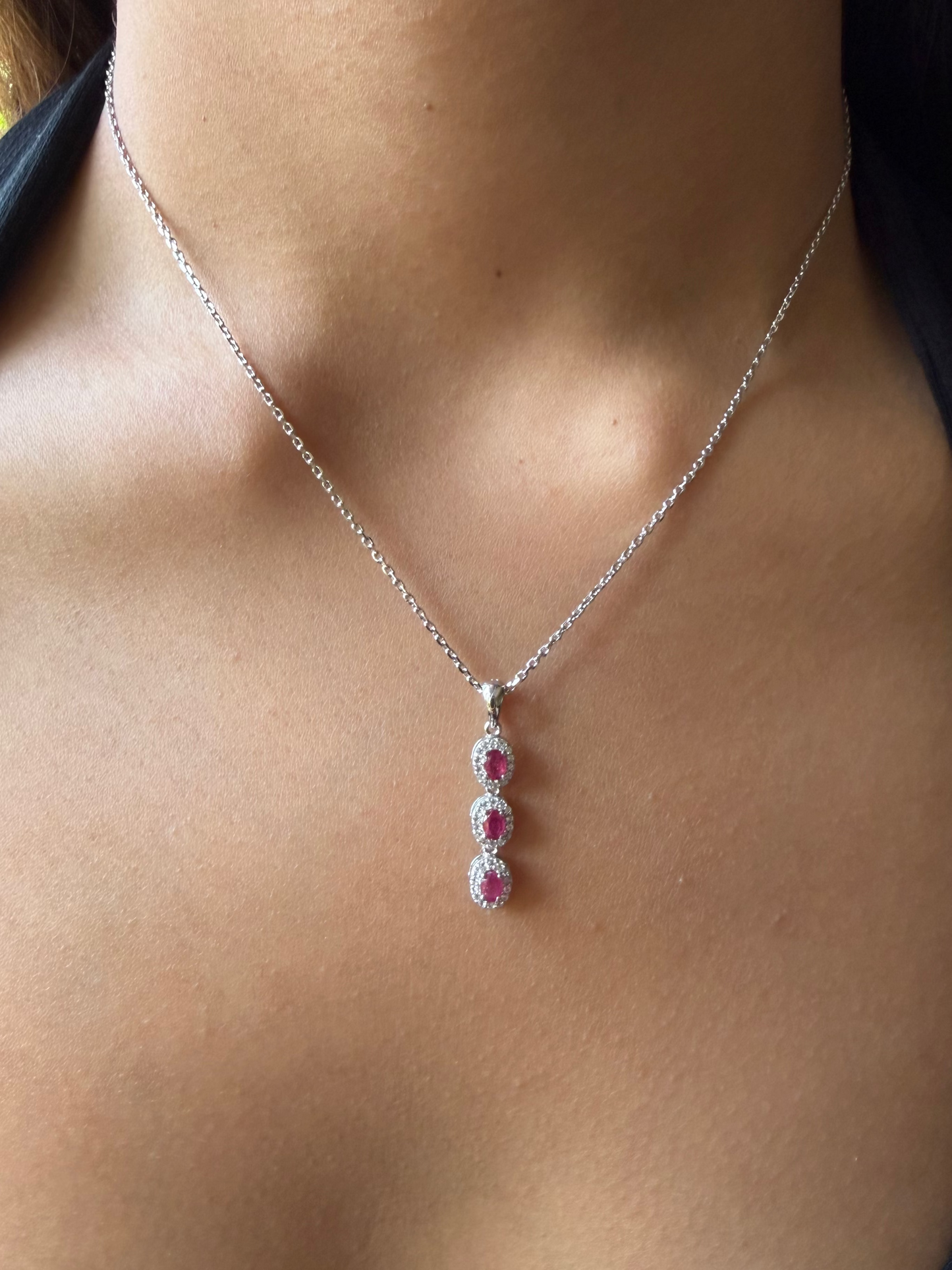 Ruby Dangling Pendant — Pure Elegance in 925 Sterling Silver