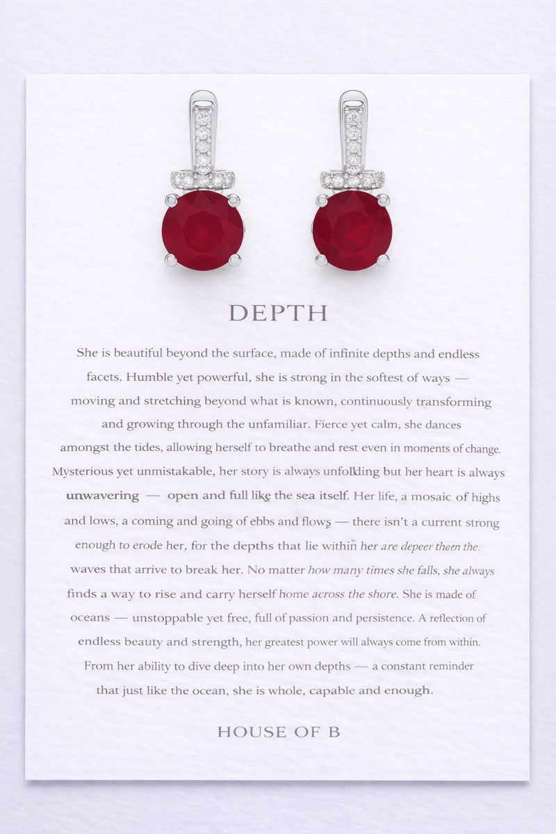Classic Ruby Earrings — Elegant 925 Sterling Silver Ruby Studs (Gifting)