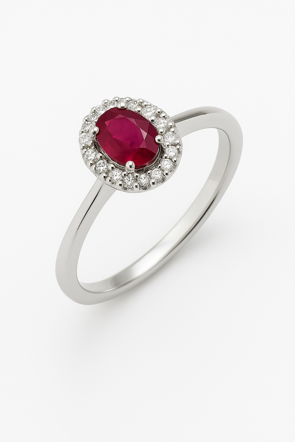 Top angle Ruby Oval Ring House Of B India