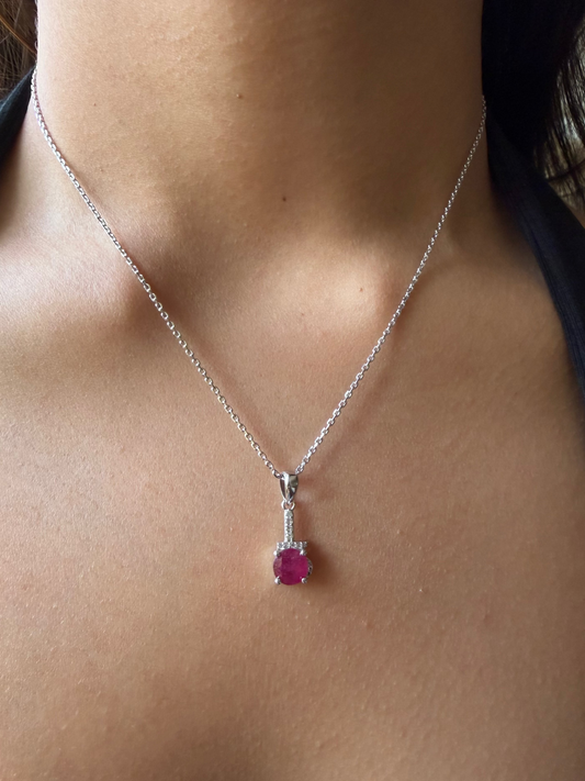 Classic Ruby Pendant — Timeless Elegance in 925 Sterling Silver
