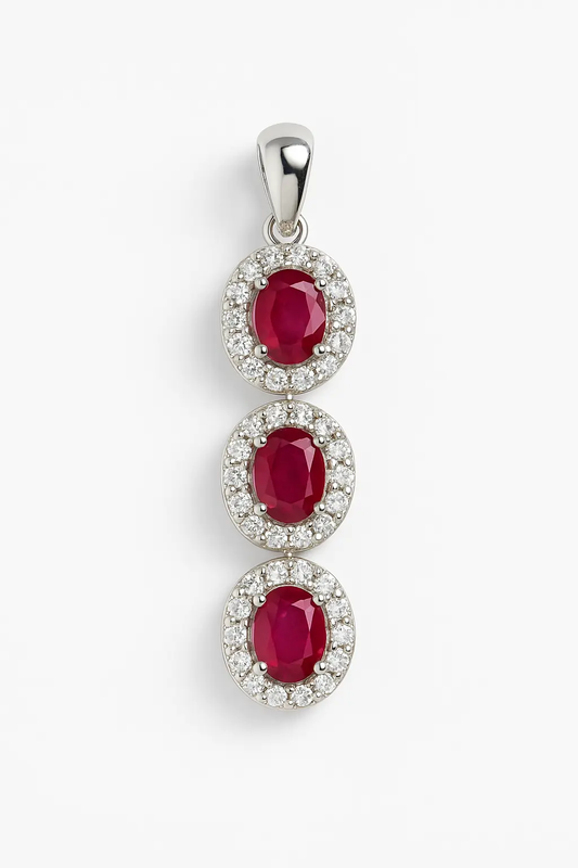 Ruby Dangling Pendant Set - House Of B