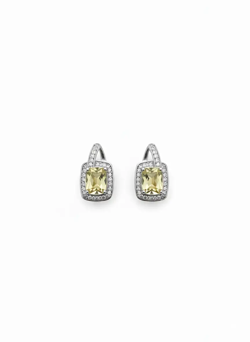 Ice Yellow Rectangle Pendant Set - House Of B