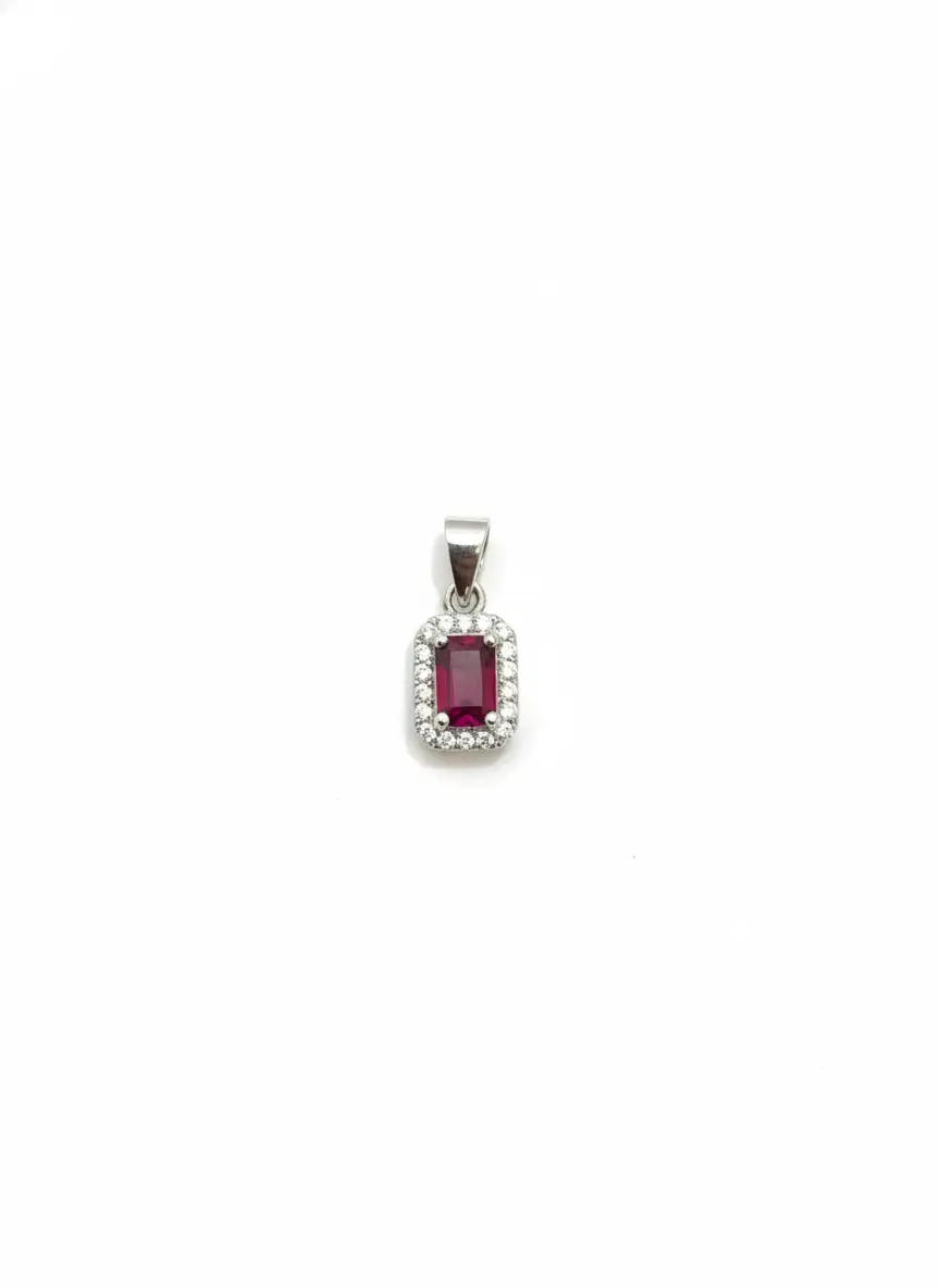 Ruby Rectangle Pendant Set - House Of B