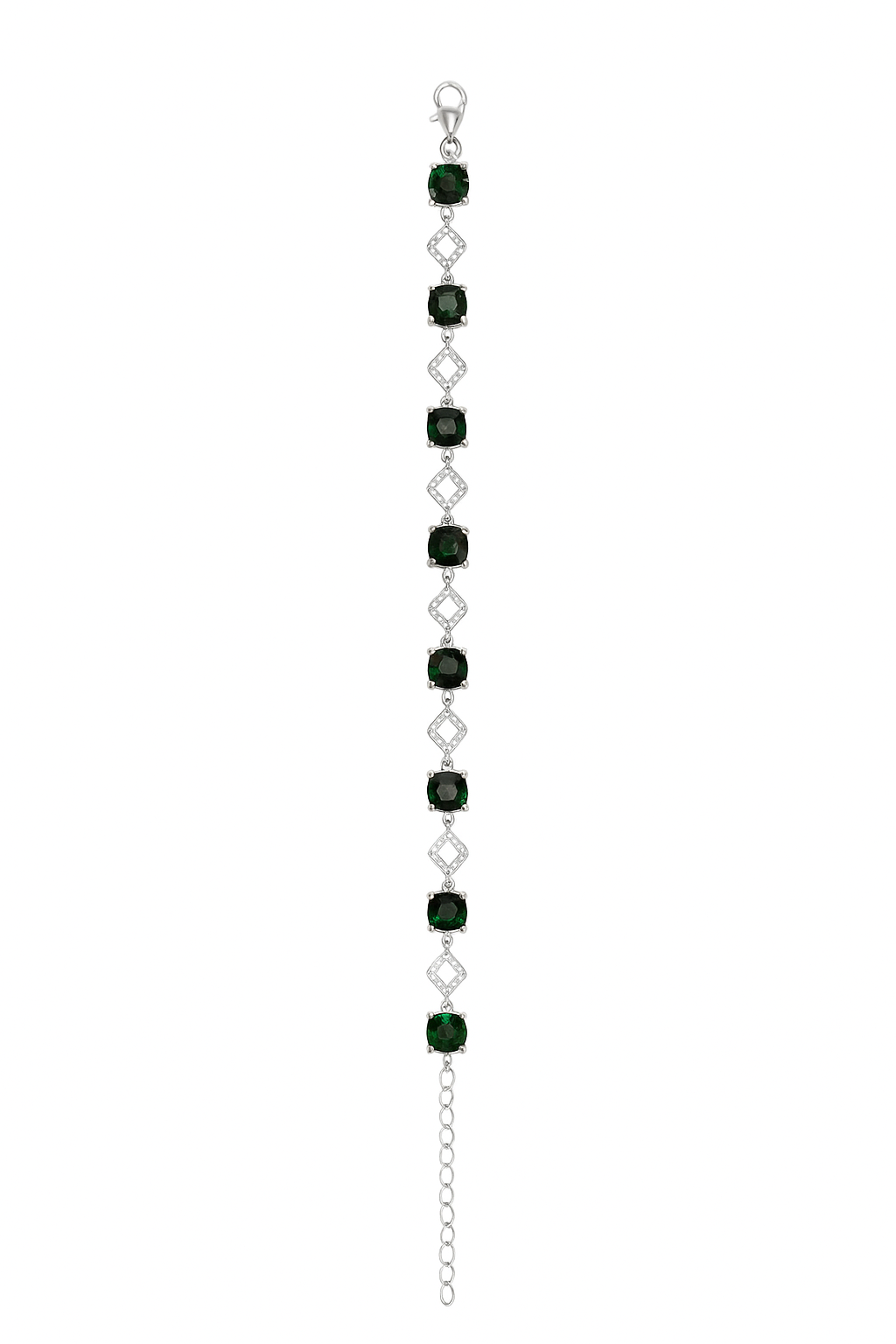 Rapulza Emerald Diamond Square Bracelet  House Of B India