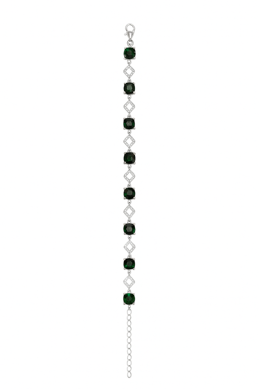 Rapulza Emerald Diamond Square Bracelet  House Of B India