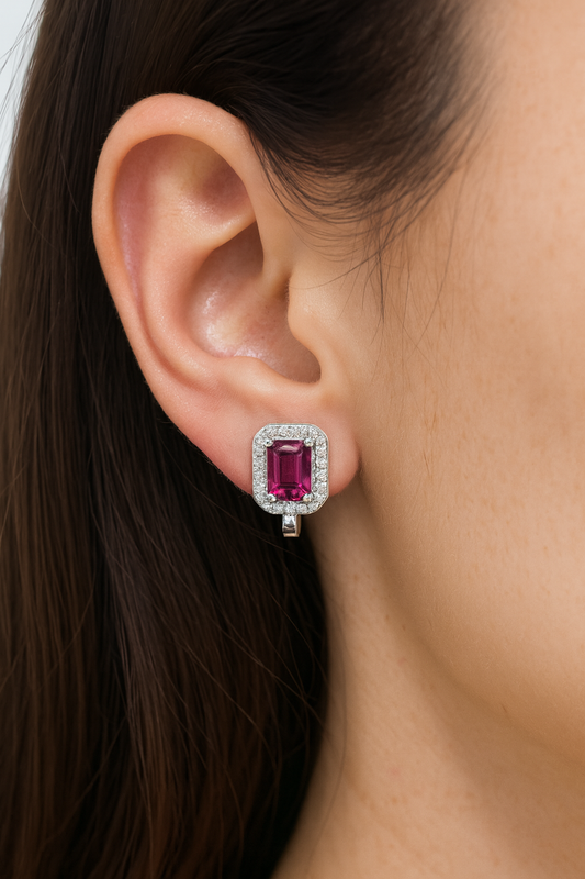 Ruby Rectangle Earrings