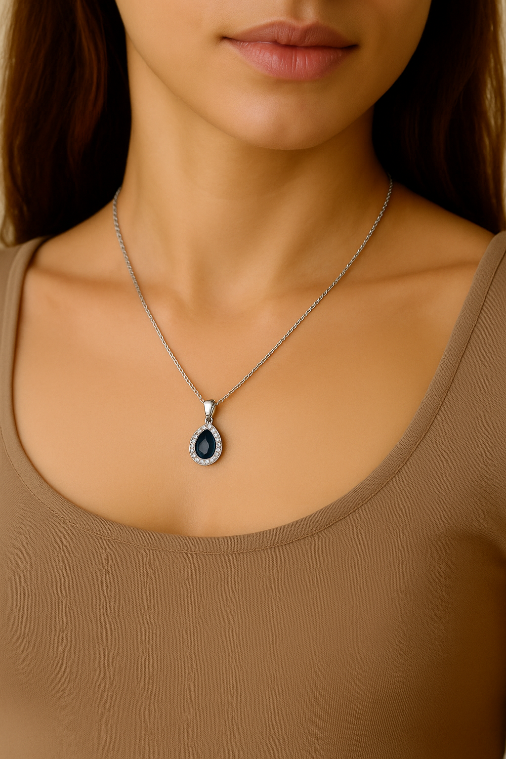 Turquoise Silver Drop Pendant Set